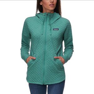 Patagonia Teal Organic Cotton Quilt Full-Zip Hoodie, Size L